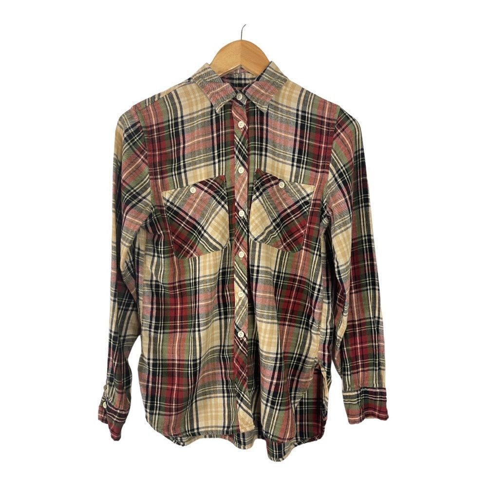 Ralph Lauren Denim Supply Red White Flannel Shirt Women’s Small Petite Classic